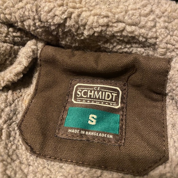 C.E. Schmidt Workwear Full Zip Sherpa Lined Hooded Jacket Brown youth small - Picture 4 of 5
